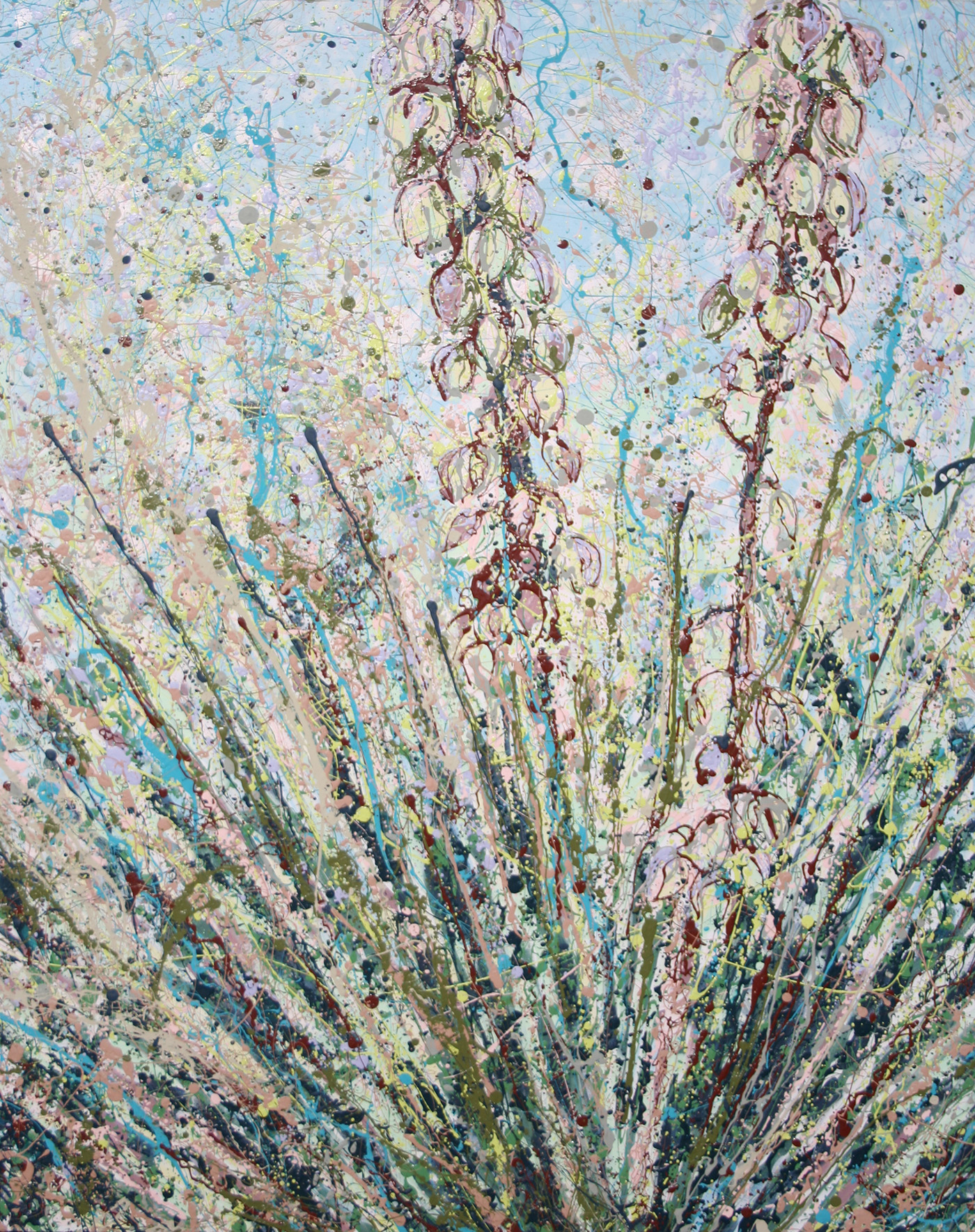 Yucca Bloom Latex Enamel Painting on Gallery Wrapped Canvas by Fort Collins, Colorado Artist Lisa Cameron Russell
