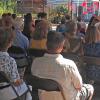 Harold Evans, Greeley Water Board, "Go West" Dedication Go West, Centennial Village Museum, Greeley Colorado Public Art, Art Mural Fence by Fort Collins, Colorado Artist Lisa Cameron Russell of Lisa J Cameron Artworks LLC