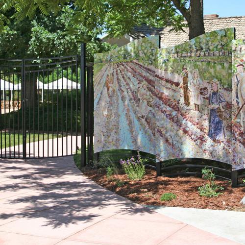 Go West, Centennial Village Museum, Greeley Colorado Public Art, Art Fence by Fort Collins, Colorado Artist Lisa Cameron Russell of Lisa J Cameron Artworks LLC